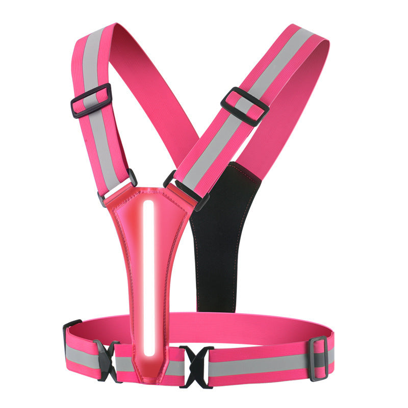 Customized Popular Vest Night Running and Cycling Reflective USB Vest Led Adjustable Belt Bag Outdoor Running Sports Vest
