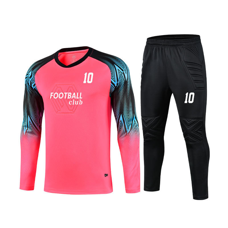 Goalkeeper Uniforms for Kidsren and Adults Thickeneded Protective Goalkeeper Training Uniforms Long-Sleeved Shorts Football Gantry Uniforms Customized