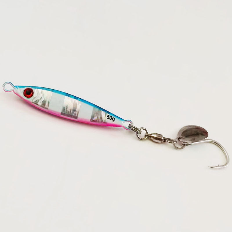 Spanish mackerel iron plate small fat man iron plate luya bait speed sink with sequin hook mackerel cannonball yellow bonito sea fishing shore throwing boat fishing