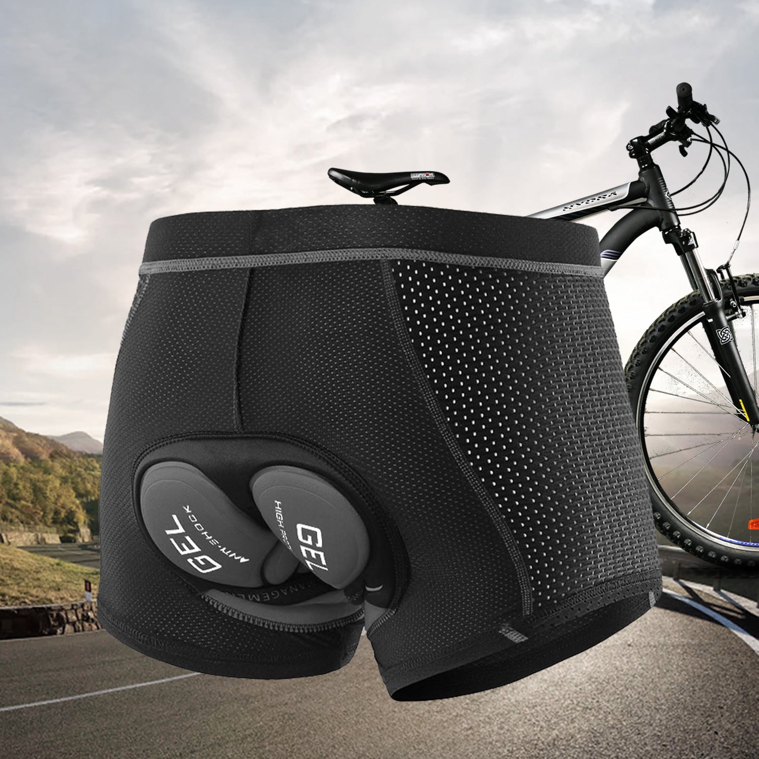 Spring and Summer Men's Cycling Underwear, Bicycle Cycling Shorts, 4D Thickened Silicone Shock-Absorbing Cushion, Cross-Border Cycling
