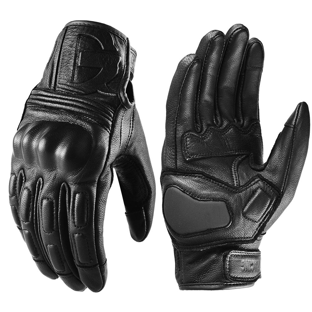 Motorcycle riding gloves leather autumn and winter retro warm anti-fall Knight motorcycle equipment Four Seasons windproof gloves