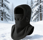 Double-Button Warm Windproof Face Mask Winter Cold-Proof and Frost-Proof Headgear Face Protection Skiing Cycling Neck Warmer Fleece-Lined Thickened for Warmth
