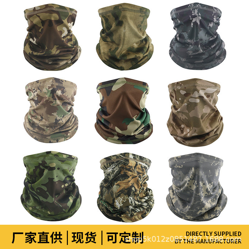 Thin Riding Mask Outdoor Camouflage Multifunctional Magic Headscarf Breathable Sweat Absorbing Neck Mesh Scarf Cross Border