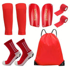 Temu Five-Piece Set of Yellow Sports Socks, Football Socks, Mid-Tube Glue Anti-Slip Socks, Leg Guards, Bandage Drawstring Bag