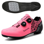 Road Mountain Men's and Women's Locked Bicycle Lockless Shoes Hard Sole Spinning Bicycle Riding Shoes Gym Black