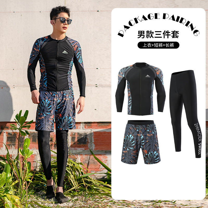 Diving suit women's new couple anti-DDoS swimsuit split long-sleeved trousers quick-drying surfing snorkeling suit jellyfish suit men
