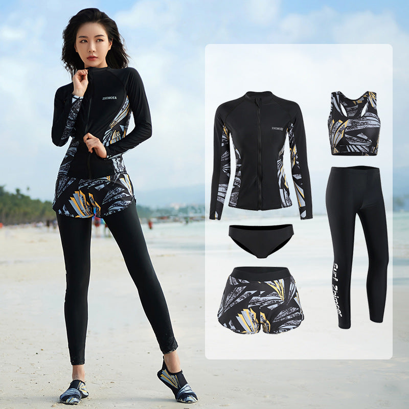 Sun Protection Quick-Drying Diving Suit Split Long-Sleeved Long Pants Swimwear Jellyfish Suit Couple Warm Men's Swimwear Women's Surfing Suit