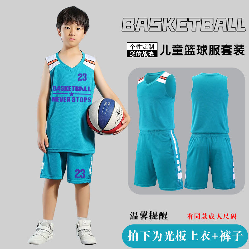 Children's Basketball Uniform Set Men's Basketball Team Uniform Jersey Basketball Training Camp School Sports Meeting Children's Basketball Team Uniform Number Printing