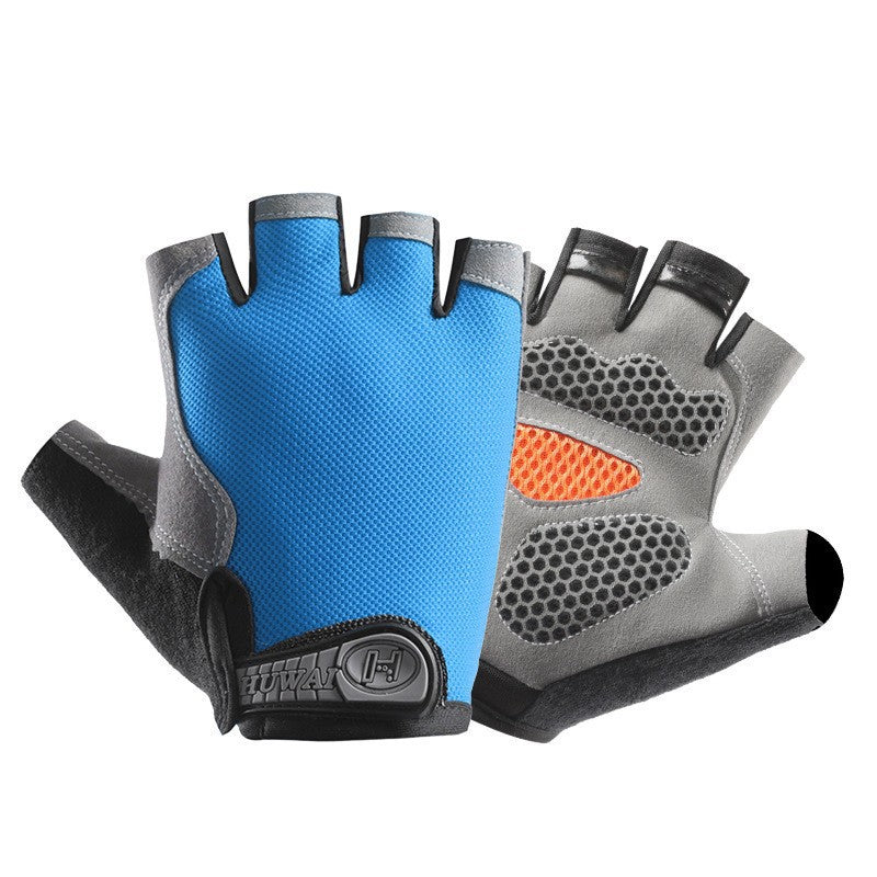Cycling Gloves Fitness Half-Finger Spring and Summer Men's and Women's Mountain Bike Short-Finger Non-Slip Shock-Absorbing Breathable Quick-Drying