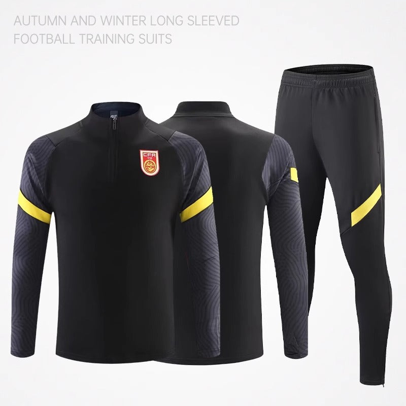 Football Training Clothing suit Men's Jersey Long Sleeve Winter Competition Team Clothing Adult Children's Jersey appearance uniform Football uniform