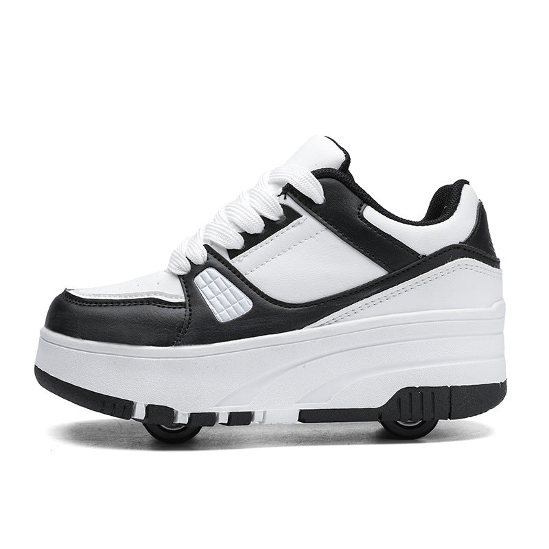 Student walking shoes four-wheel children's roller skating shoes men's and women's detachable ultra-light version shoes with wheels in stock wholesale