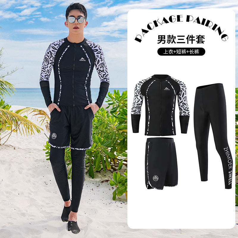 Diving suit women's new couple anti-DDoS swimsuit split long-sleeved trousers quick-drying surfing snorkeling suit jellyfish suit men