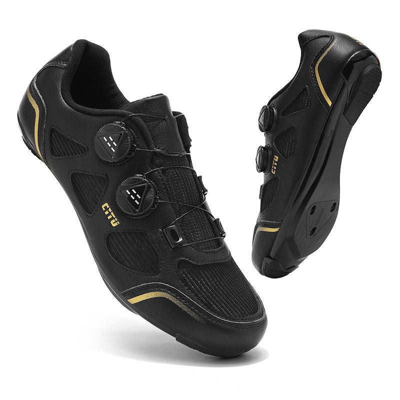 New Summer Hollow Road Bike Lock Shoe Set Hard-Soled Breathable Lock-Free Cycling Shoes Women's Power-Assisted Mountain Bike Lock Shoes