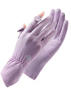 Ice silk sunscreen gloves spring and summer women's anti-ultraviolet non-slip breathable cool feeling long outdoor sunscreen gloves