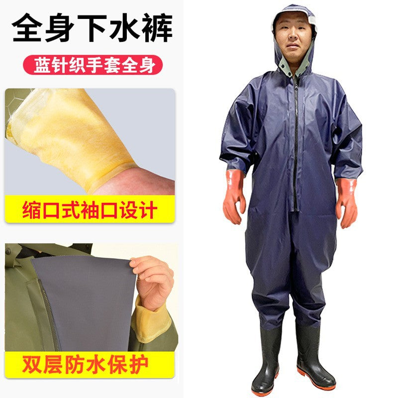 Wholesale full body water pants outdoor wear-resistant one-piece wading pants fishing digging lotus root fishing