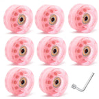 Cross-Border double-row skates transparent color non-luminous wheel four-wheel roller skates sequins pink wheel skateboard Universal
