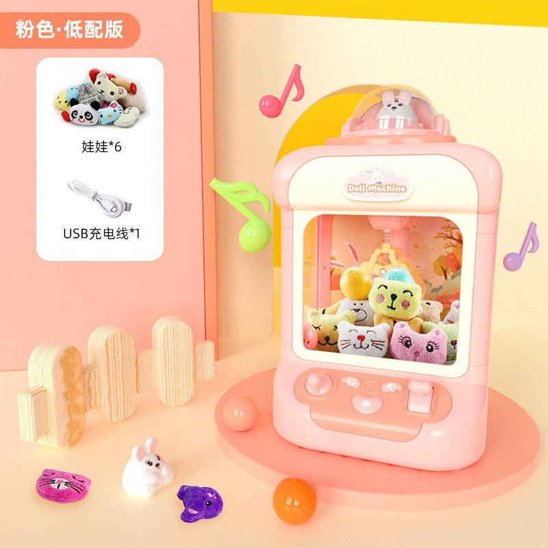 Children's Doll Catching Machine Small Household Mini Clamp Doll Machine Coin-slot Gashapon Candy Boys and Girls Toys Cross-border