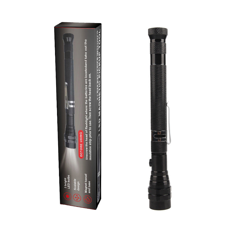 3 lamp pickup strong magnetic iron absorption tensile steel pipe metal hose arbitrary bending LED multi-function work flashlight