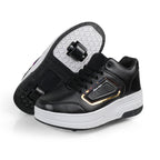 Children's Heelo Shoes for Boys and Girls Adult Two-Wheel Skating Shoes with Lace Wheels Shoes for Students Low-top Casual Shoes Universal No