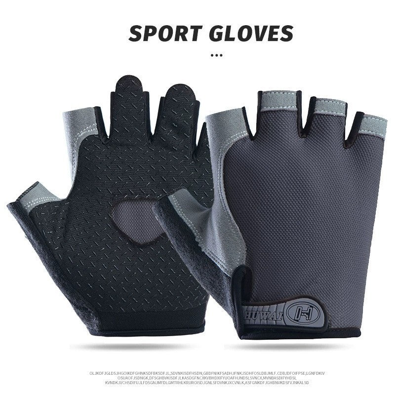 Cycling Gloves Fitness Half-Finger Spring and Summer Men's and Women's Mountain Bike Short-Finger Non-Slip Shock-Absorbing Breathable Quick-Drying