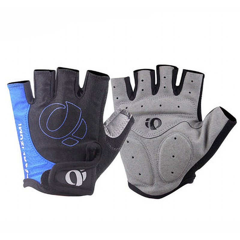 Wholesale one-word rice half-finger gloves bicycle road bike bicycle shockproof gloves cycling silicone short finger gloves