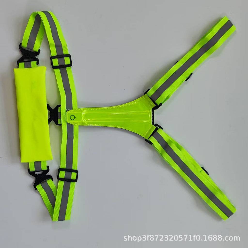 Customized Popular Vest Night Running and Cycling Reflective USB Vest Led Adjustable Belt Bag Outdoor Running Sports Vest