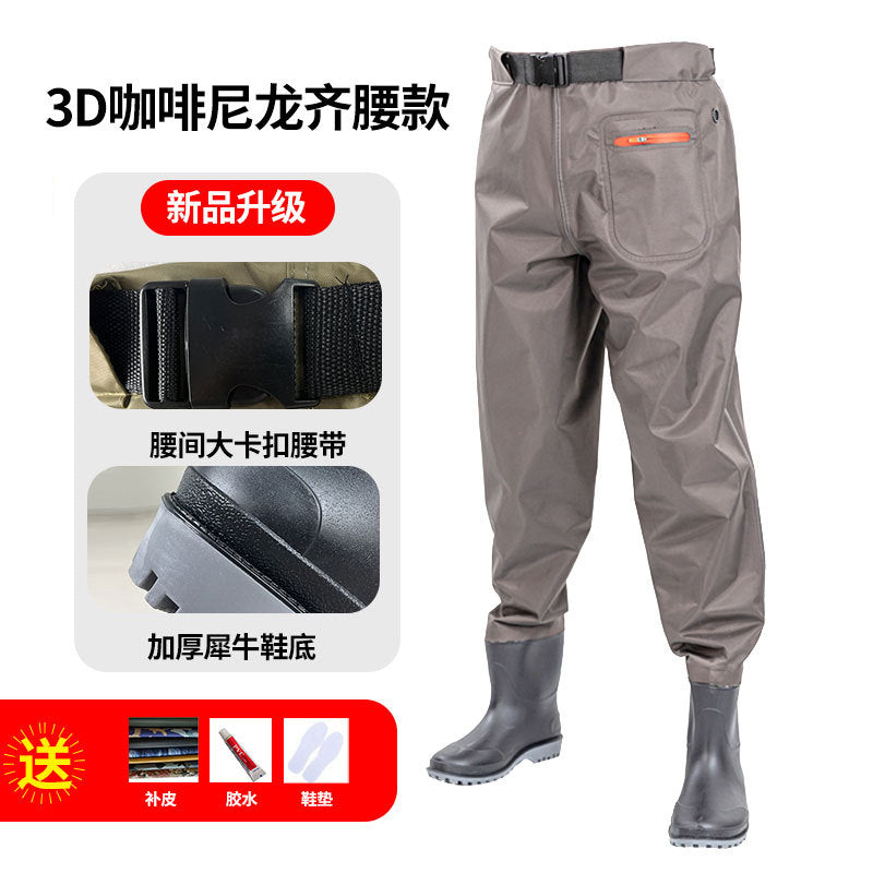 3D Nylon Half-length Fishing Fish Fishing Water Pants New One-piece Fish Catch Pants Rain Pants Wading Pants Water Playing Clothes