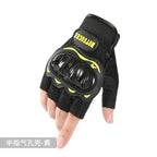 Motorcycle Riding Gloves for Men and Women, All-Season Motorcycle Off-Road Hard-Shell Anti-Fall and Anti-Slip Half-Finger Tactical Gloves