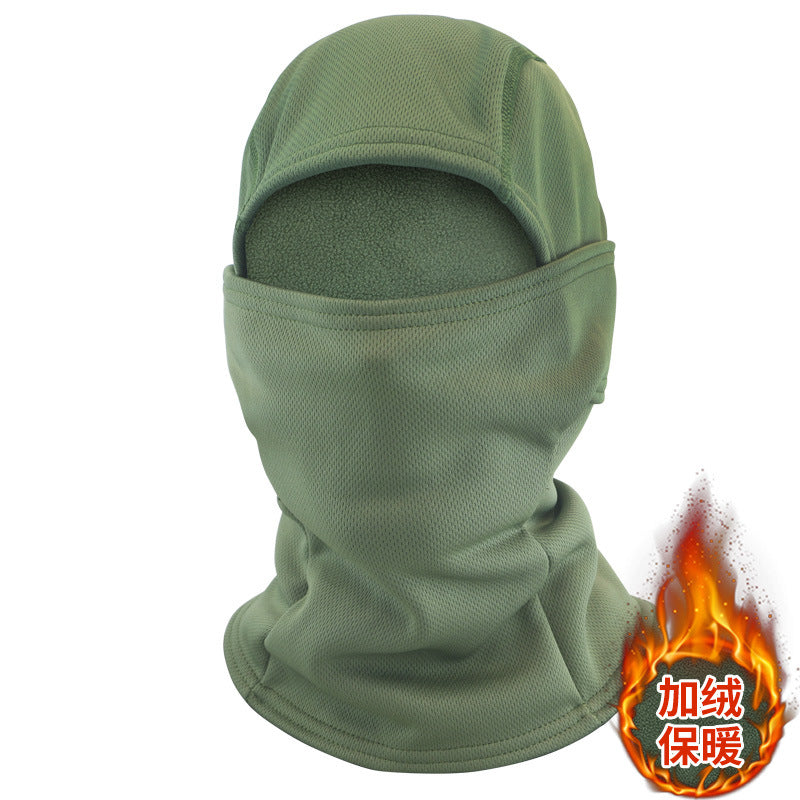 Camouflage Fleece-Lined Hood for Cycling, Dustproof, Men's Warm Fishing Mask, Face Covering, Face Protection, Windproof Hood, Winter