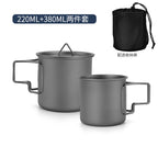 TA1 Pure Titanium Mug Outdoor Picnic Water Cup Coffee Cup Camping Tea Portable Single Layer Folding Handle Drinking Water