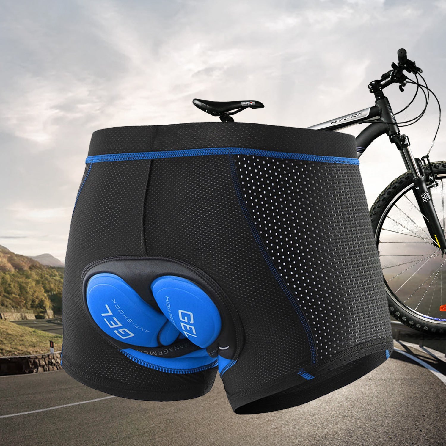Spring and Summer Men's Cycling Underwear, Bicycle Cycling Shorts, 4D Thickened Silicone Shock-Absorbing Cushion, Cross-Border Cycling