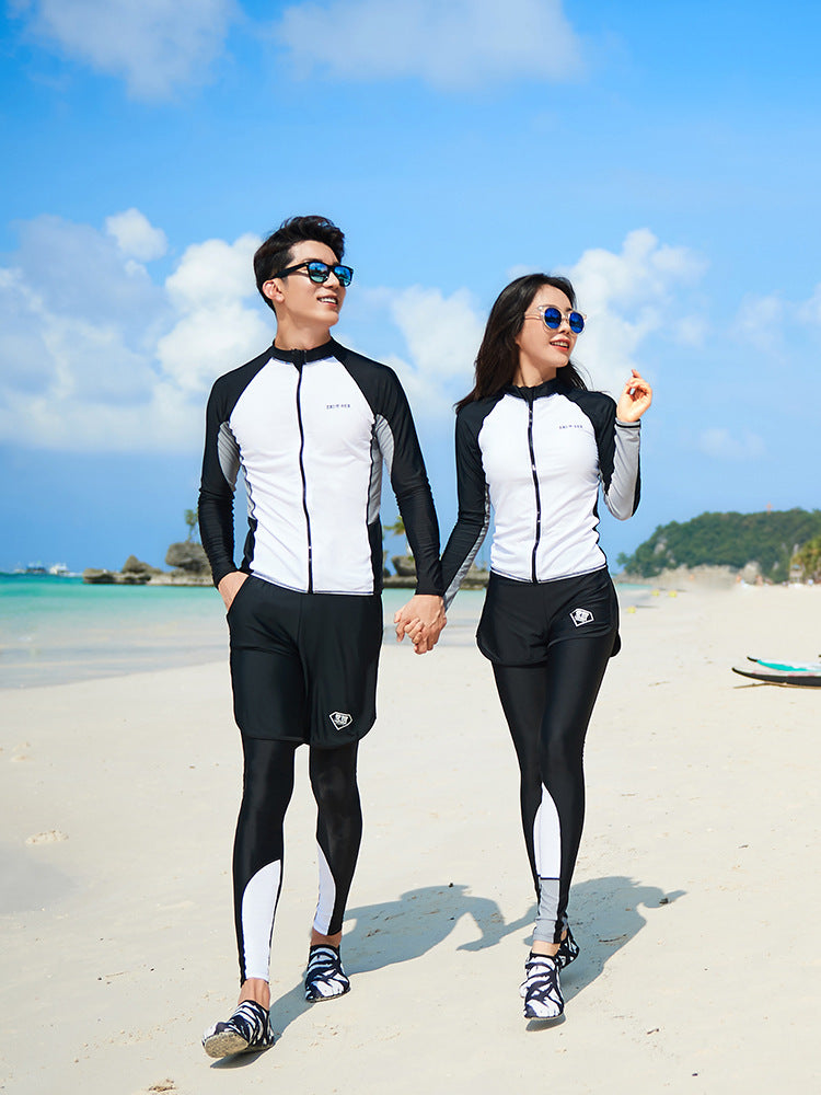 Sun Protection Quick-Drying Diving Suit Split Long-Sleeved Long Pants Swimwear Jellyfish Suit Couple Warm Men's Swimwear Women's Surfing Suit