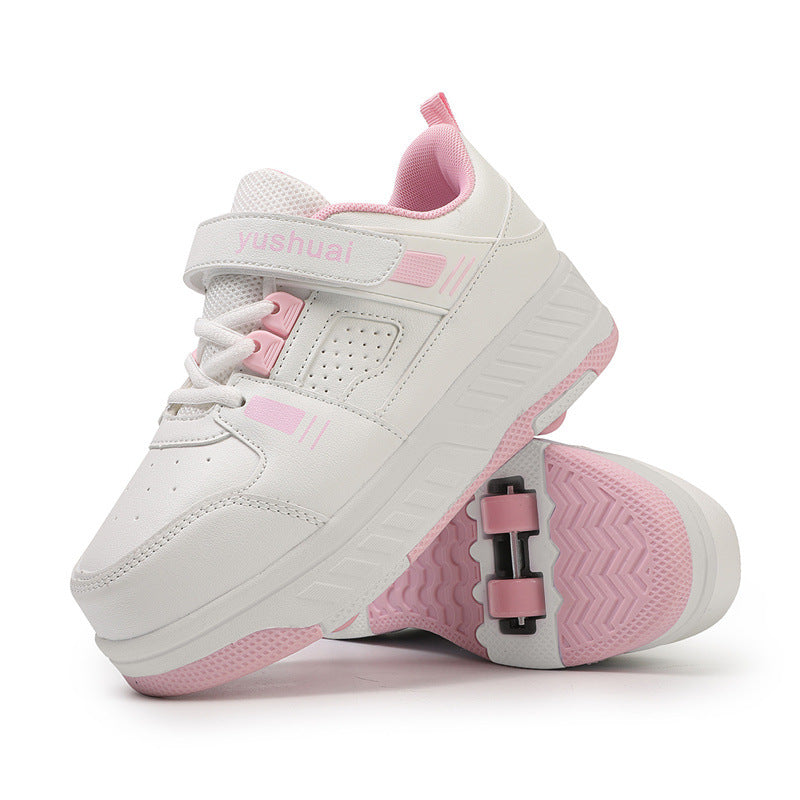 New heelloo shoes four-wheel skates adult detachable student men's and women's two-wheel flying shoes wheeled shoes generation