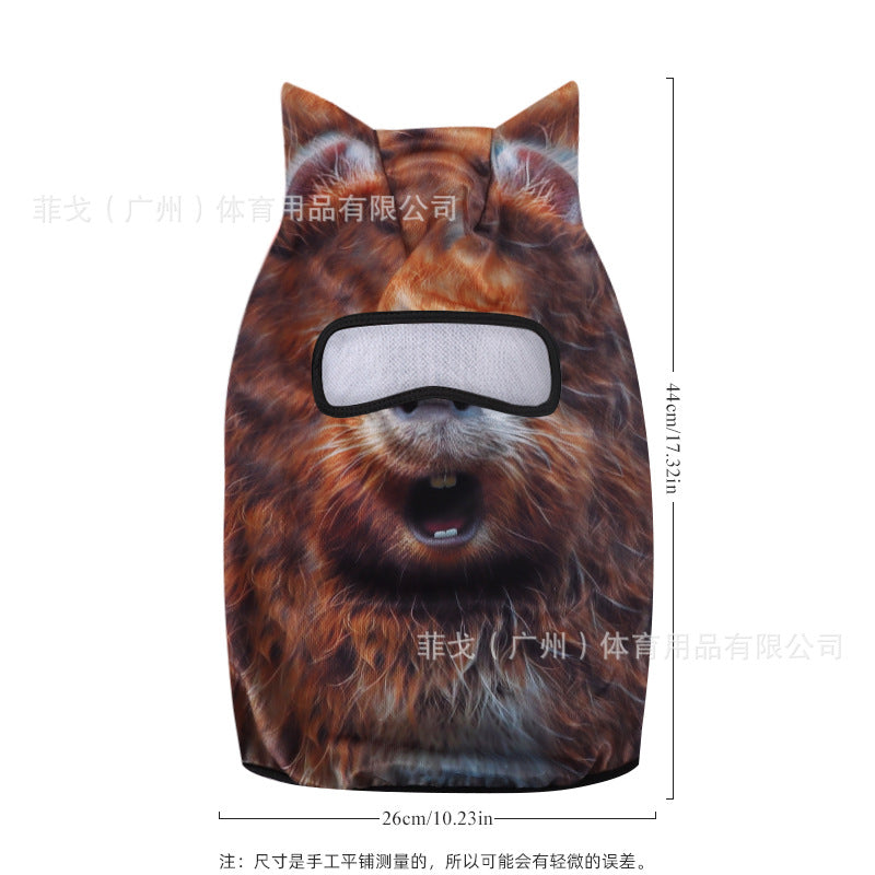 Summer Riding Mask Face Gini Women's Full Face Quick-drying Motorcycle Headgear Men's 3D Color Interesting Animal Headgear
