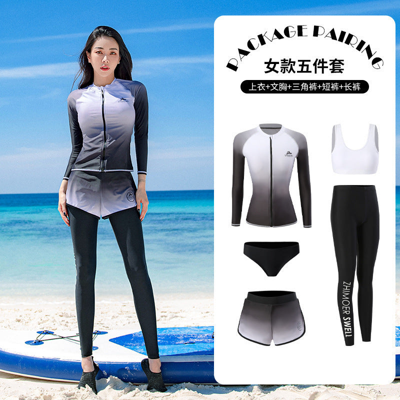Diving suit women's new couple anti-DDoS swimsuit split long-sleeved trousers quick-drying surfing snorkeling suit jellyfish suit men