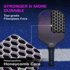 Bolaball Pickleball Paddles Set of 4 - Carbon Fiber, Black with 4 Balls, Grip Tapes, Mesh & Carry Bag, Model 317601