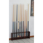Wooden Mallet Pool Cue Rack, 10 Cue, Mahogany
