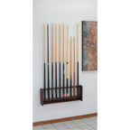 Wooden Mallet Pool Cue Rack, 10 Cue, Mahogany