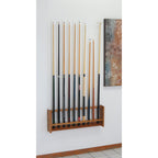 Wooden Mallet Pool Cue Rack, 10 Cue, Medium Oak