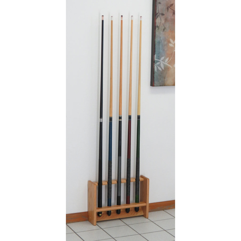 Wooden Mallet Pool Cue Rack, 5 Cue, Black
