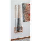 Wooden Mallet Pool Cue Rack, 5 Cue, Unfinished