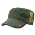 Adjustable Patrol Caps W/ Zipper, Olive