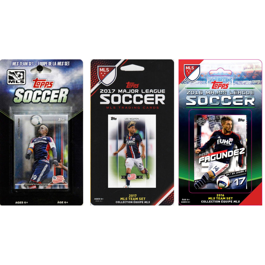 Mls New England Revolution 4 Different Licensed Trading Card Team Sets