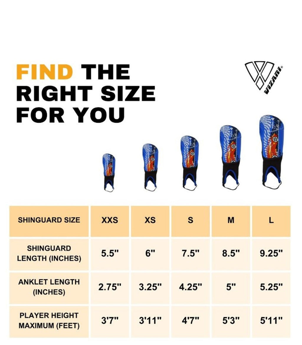 Racer Soccer Shin Guard with Ankle Protection-Blue/Red - Vizari Sports