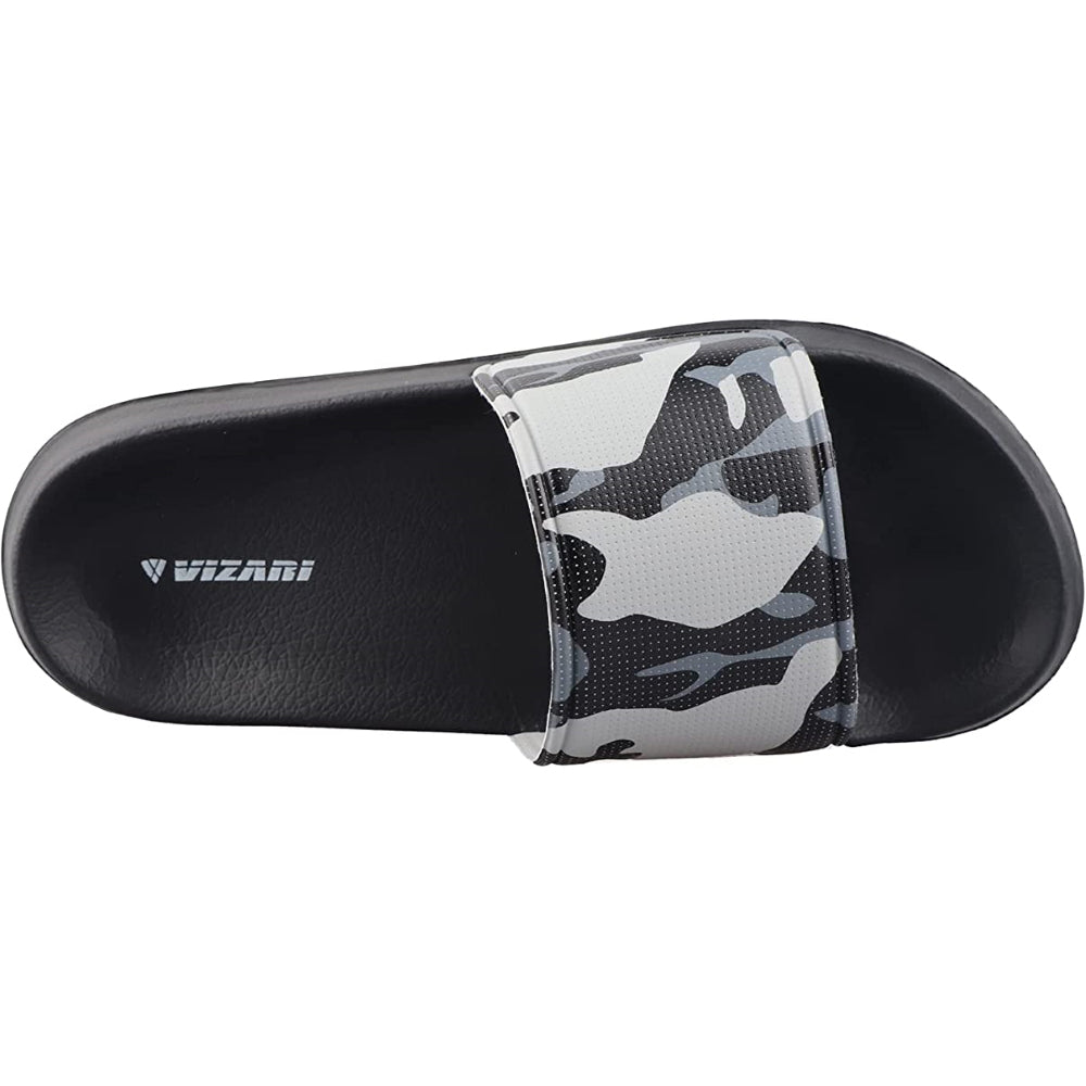 Youth Camo Soccer Slide Sandals - Black - Vizari Sports