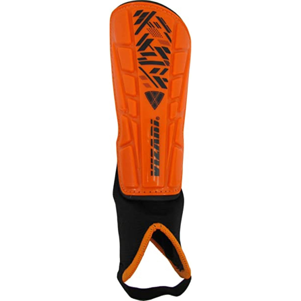 Malaga Soccer Shin Guard with Adjustable Straps-Orange/Black - Vizari Sports