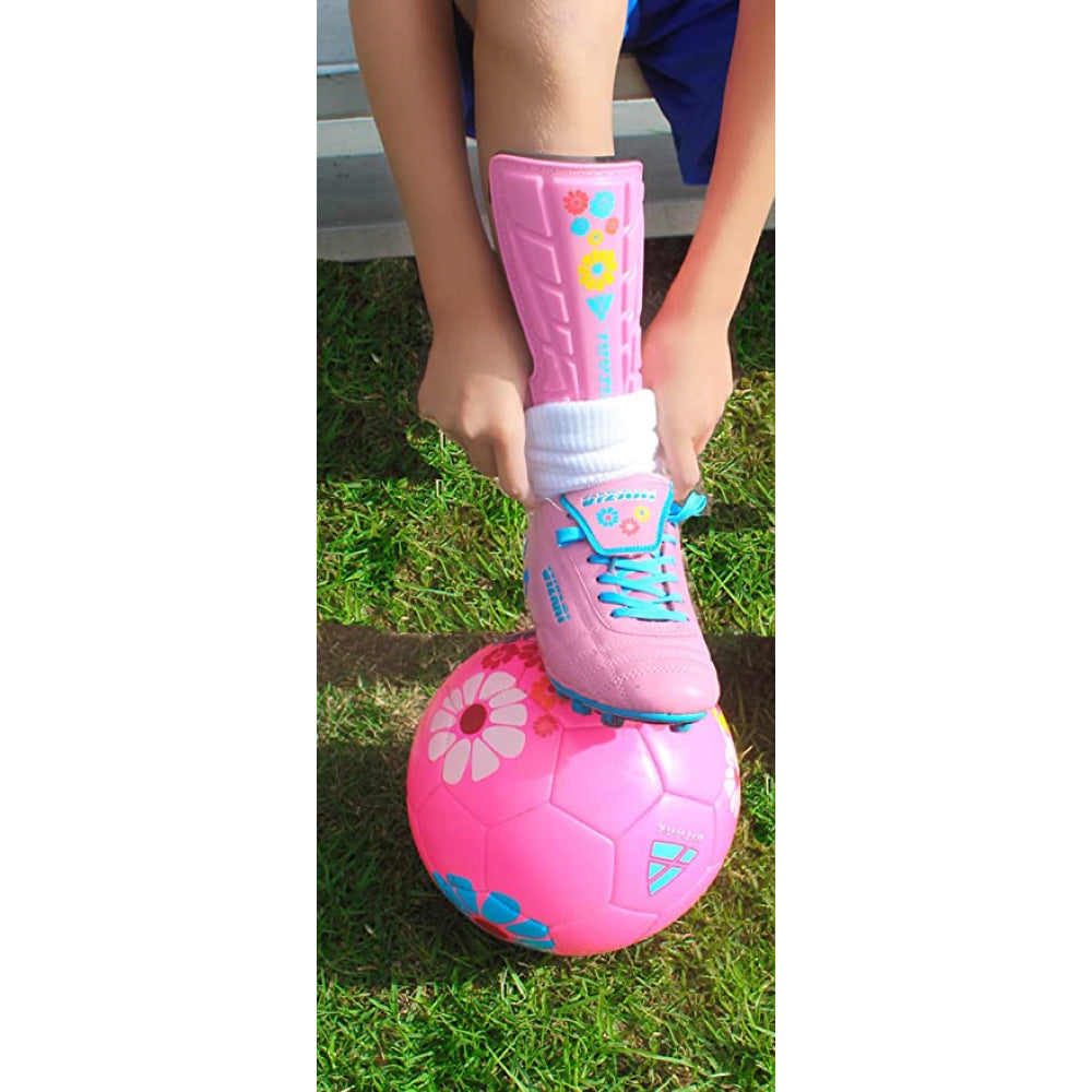 Blossom Soccer Shin Guard-Pink/Blue - Vizari Sports