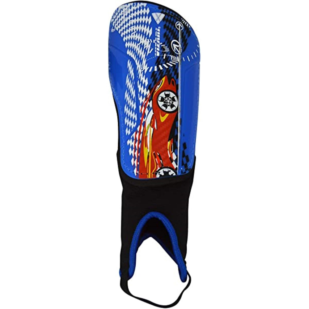 Racer Soccer Shin Guard with Ankle Protection-Blue/Red - Vizari Sports