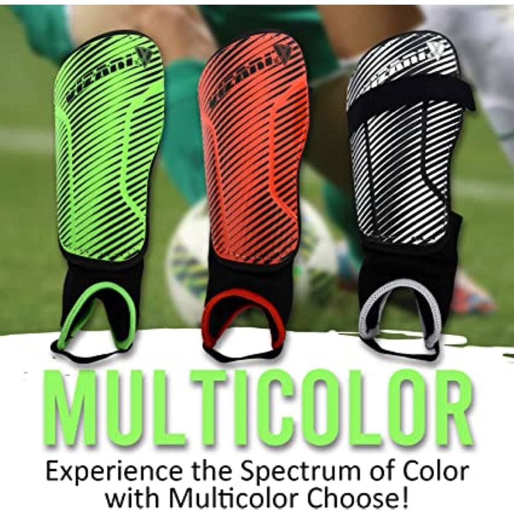 Vizari Matera Soccer Ankle Protection Shin Guard with Ankle Protection – Black/White