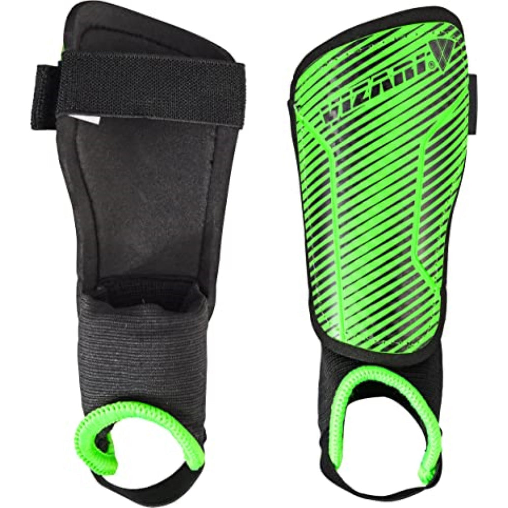 Vizari Matera Soccer Ankle Protection Shin Guard with Ankle Protection – Green/Black